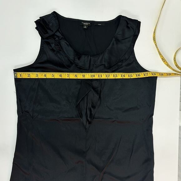 Talbots Silk Sleeveless Blouse with Ruffle Accent - Size 4 - 94% Silk - Picture 9 of 10